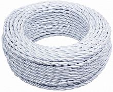 Ретро провод витой Bironi 3х1,5мм белый матовый (50м) картинка 